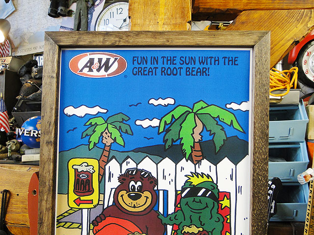 ポスターフレーム （A&W/グレートルートビアー） ポスター＆木製