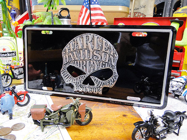 ハーレーダビッドソン ライセンスプレート （スカル＆ロゴ）の通販