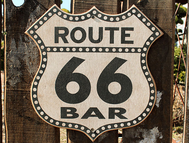 ルート66 ロードサイドショップ ウッドサイン （ルート66バー）の通販