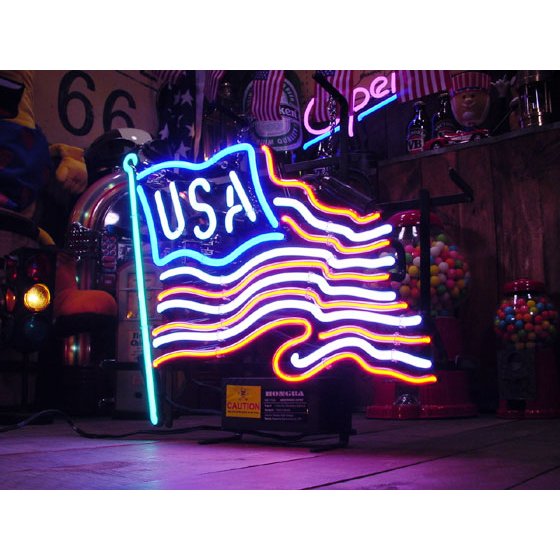 アメリカ国旗デザイン ネオンサインネオン管 アメリカ国旗デザイン ネオンサインネオン管 ネオン管 USA USA FLAG