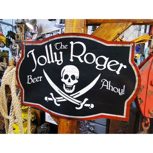 海賊マーク　パブサイン　U.S.ヘヴィースチールサイン|海賊グッズ|もはや店長すら迷子になるアメ雑ジャングル