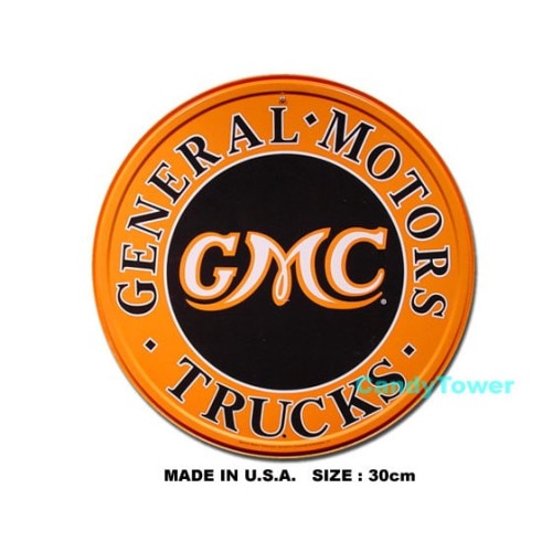 GMC　ラウンド　-ジェネラルモーターズトラック-　ブリキ看板