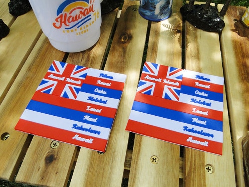 ハワイ州旗　ラバーコースター　2枚セット|ハワイアン雑貨