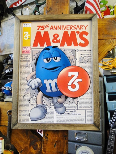 ポスターフレーム　（m&m's/ブルー75周年）　ポスター＆木製フレームのセット|m&m'sグッズ|カンパニーグッズ