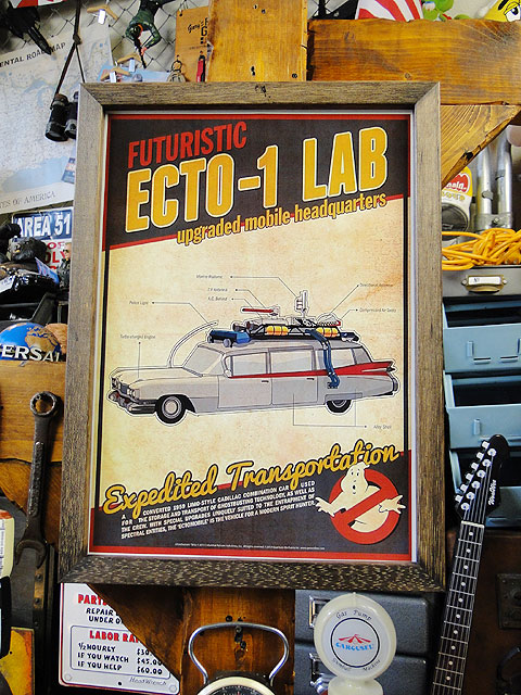ポスターフレーム （ゴーストバスターズ/ECTO-1 LAB） ポスター＆木製
