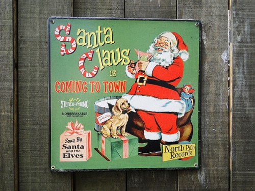 サンタクロース U.S.ヘヴィースチールサイン （ハートフルウインク）の