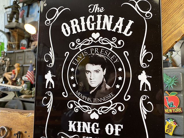 エルヴィス・プレスリー ブラックラベル ミニブリキ看板の通販・販売