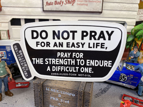 座右の銘ステッカー　Lサイズ　（簡単な人生を願うな、困難な人生を耐え抜く強さを願え）　モットーデカール　MOT-013L|コトワザステッカー|ステッカー