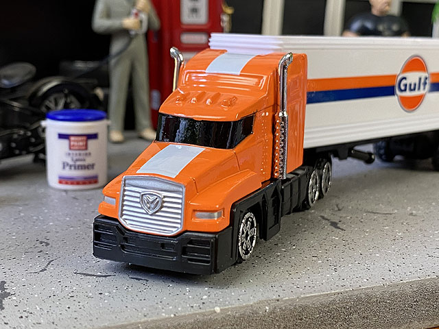 ガルフ トラクタートレーラー ダイキャストミニカー （オレンジ