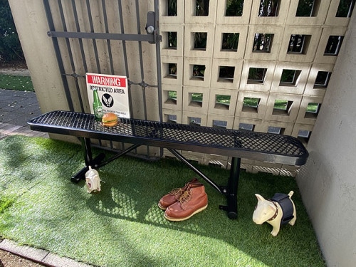 U.S.パークベンチ　ロングタイプ　（ブラック）|ガレージ演出グッズ/道具/工具|男の秘密基地作りに！ガレージング雑貨