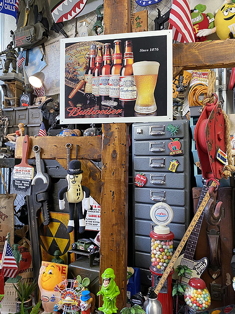 アメリカヴィンテージ Budweiser バドワイザー ブリキ 看板 店舗什器 ブリキ看板 バドワイザー インテリア アンティーク BUDWEISER