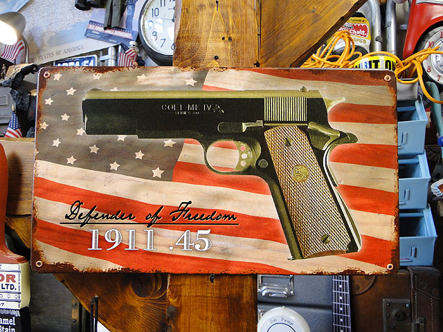 コルトM1911 U.S.ヘヴィースチールサインの通販・販売 | アメリカ雑貨