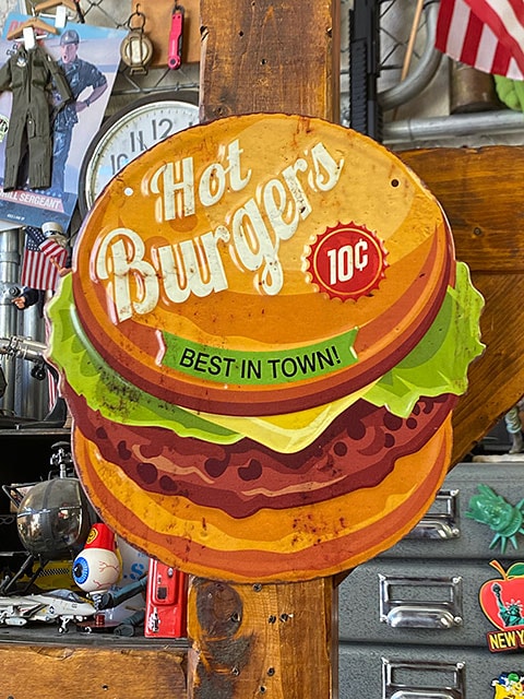 ハンバーガー エンボスティンサイン （ホットバーガー）の通販・販売