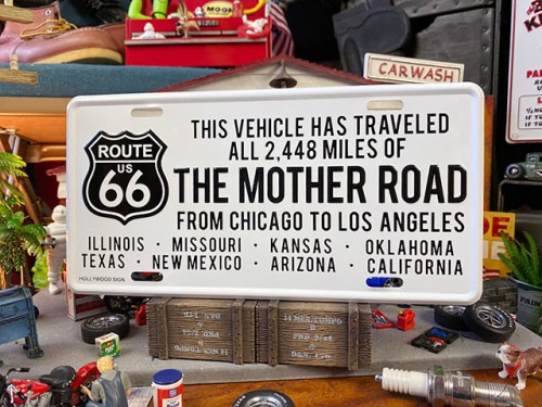 ルート66　ライセンスプレート　（THE MOTHER ROAD FROM CHICAGO TO LA）|ルート66|ライセンスプレート/USEDナンプレ