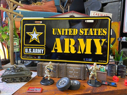 U.S.アーミー　ミリタリーライセンスプレート　（現行ロゴ/ARMY）|ミリタリー/ポリス/ファイヤーマン|ライセンスプレート/USEDナンプレ