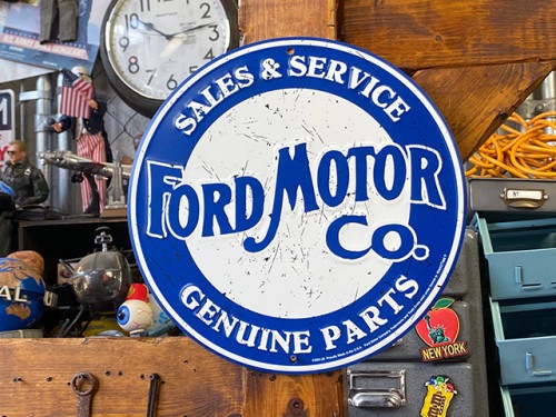 フォード　モーターカンパニー　ラウンド型ブリキ看板|世界の自動車|ボクらの原点そして永遠！ブリキ看板