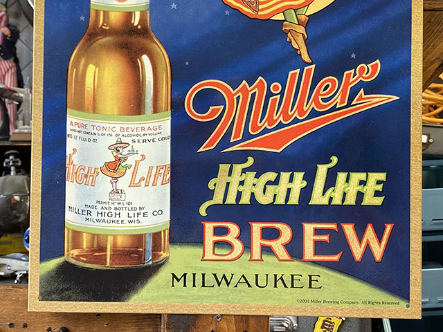 ミラー ハイライフビアー ブリキ看板 （ムーンレディ/夜空）の通販