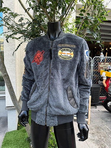 クレイスミス　ボアフリースジャケット　BIG LOTS　防風仕様　（グレー）|ムーンアイズグッズ|男の秘密基地作りに！ガレージング雑貨