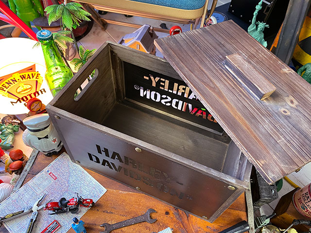 ハーレーダビッドソン ウッデンストレージボックス フタ付き木箱の通販