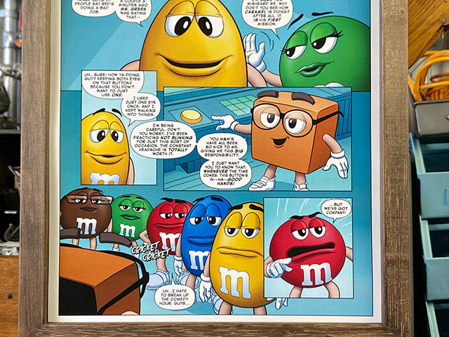 アウトドア版画 木製フレーム付き　M&M ポスターフレーム （m&m's/CRICKET） ポスター＆木製フレームのセット