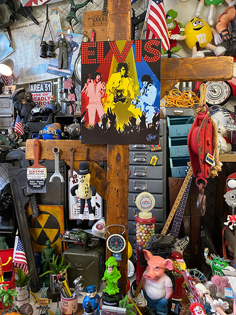 After five パブミラー 裏側 エルヴィス・プレスリー スチール看板 After five パブミラー 裏側 エルヴィス・プレスリー スチール