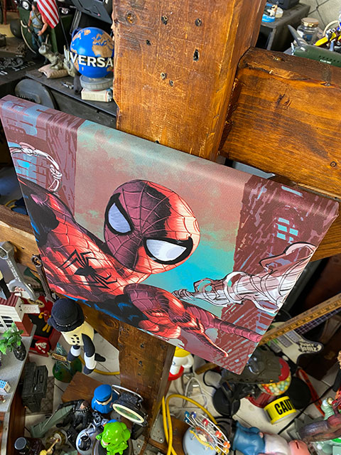 マーベルコミック スパイダーマン キャンバスアート （ウェブスリング