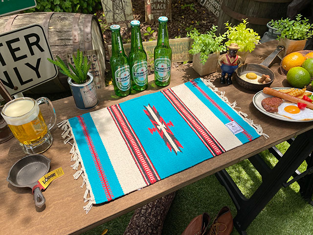 ネイティブパターン ランチョンマット プレイスマット （ターコイズ