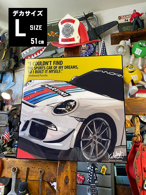 デカサイズ Lサイズ 51cm ポルシェ ポップアートフレーム （911