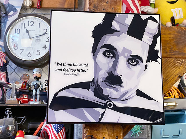 チャーリー・チャップリン ポップアートフレーム （囚人服） #023の