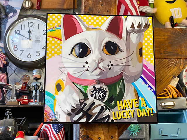 招き猫 ポップアートフレーム 商売繁盛 千客万来の通販｜アメリカ雑貨
