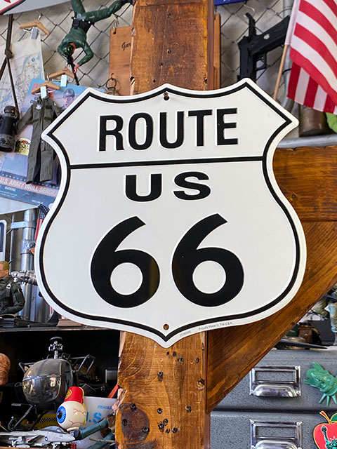 ルート66 ロードサイン型ブリキ看板 （U.S.ROUTE66）の通販・販売