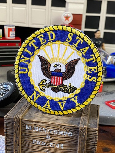 U.S.ネイビー　ミリタリーワッペン　（ラウンド/エンブレム/直径7.7cm/Sサイズ）|ミリタリー|ワッペン