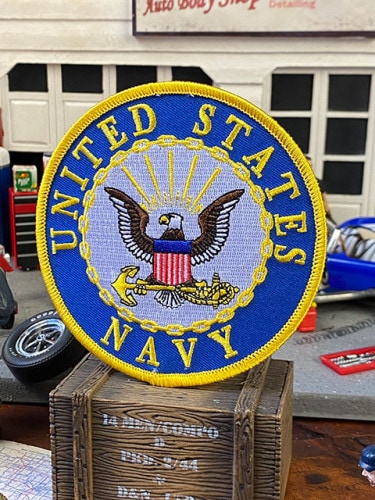 U.S.ネイビー　ミリタリーワッペン　（ラウンド/エンブレム/直径10.4cm/Lサイズ）|ミリタリー|ワッペン