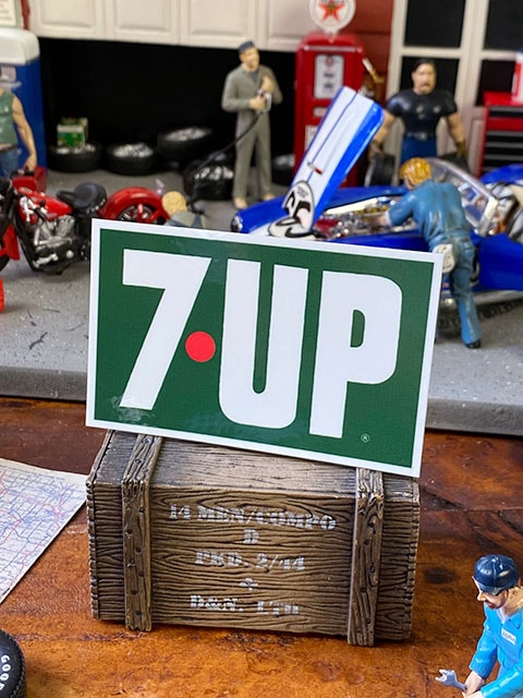 1973年　セブンアップ　サイン　ステッカー　セット　7up 看板 1973年 旧ロゴ セブンアップ プラスチック 看板 7up サイン