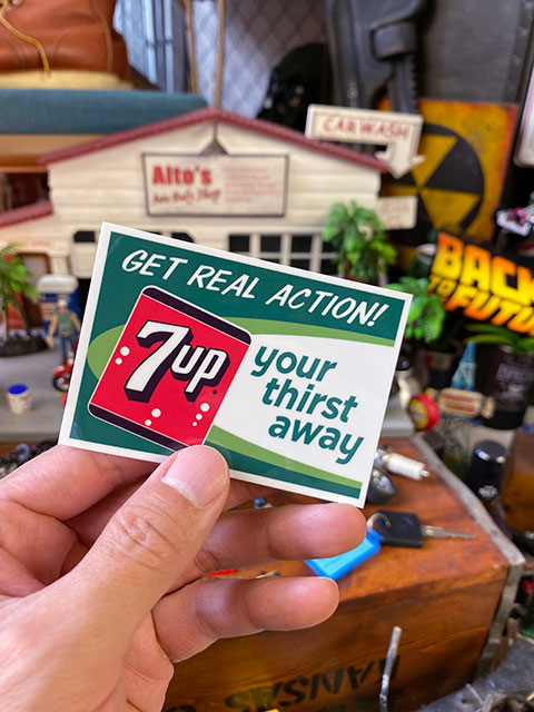 1973年　セブンアップ　サイン　ステッカー　セット　7up 看板 セブンアップ アメリカンサインボード 7UP メタルサイン ブリキ