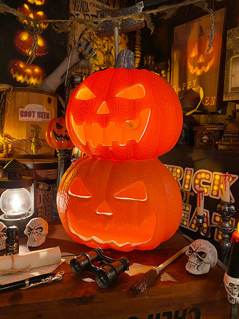 ハロウィン ダブルパンプキンランタン LLサイズ 全長45cmの通販・販売