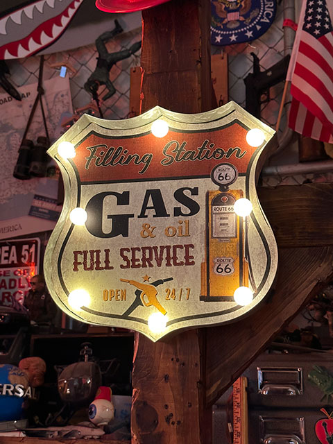 アメリカンクラシック ルート66 LEDロードサイン （ガスステーション