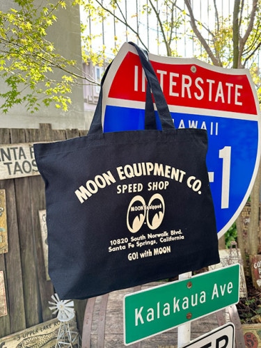 ムーンイクイップメント　スピードショップ　トートバッグ|ムーンアイズグッズ|男の秘密基地作りに！ガレージング雑貨