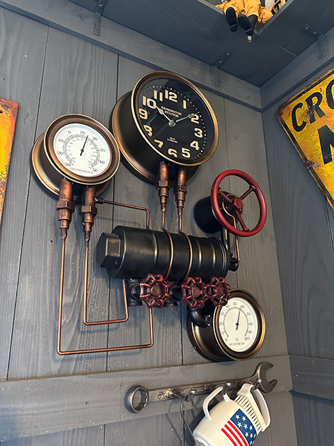 ■スチームパンク ウォールクロック 温湿時計 温度計 湿度計 Steampunk WALL CLOCK インテリア 掛時計 壁掛け時計 オブジェ 札幌 西区 西野店 □スチームパンク ウォールクロック 温湿時計 温度計 湿度計 Steampunk