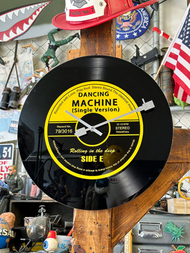 LPレコード　ガラスウォールクロック　（イエロー）|海外ミュージシャングッズ/音楽関連グッズ|もはや店長すら迷子になるアメ雑ジャングル