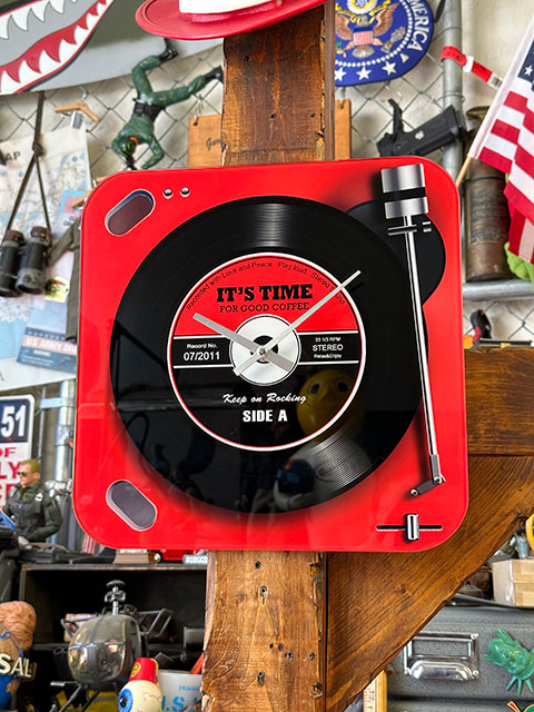 THE MODS レコード盤 ウォールクロック レコードプレーヤー ガラスウォールクロック （レッド）の通販・販売