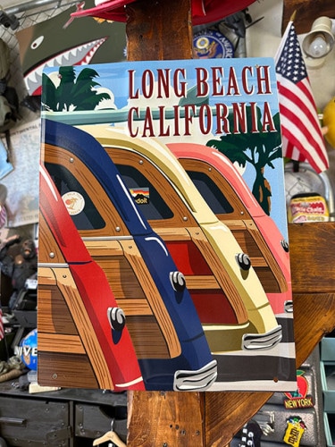 カリフォルニア　トラベルポスター　エンボスティンサイン　（ロングビーチ）|トラベル/ハワイ|ボクらの原点そして永遠！ブリキ看板