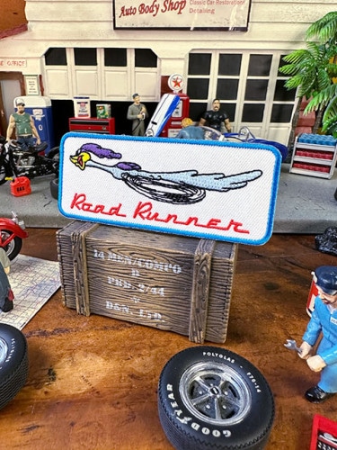 クラシック　ロードランナー　ワッペン　（ROAD RUNNER/　レクタングル）|ワッペン|男の秘密基地作りに！ガレージング雑貨