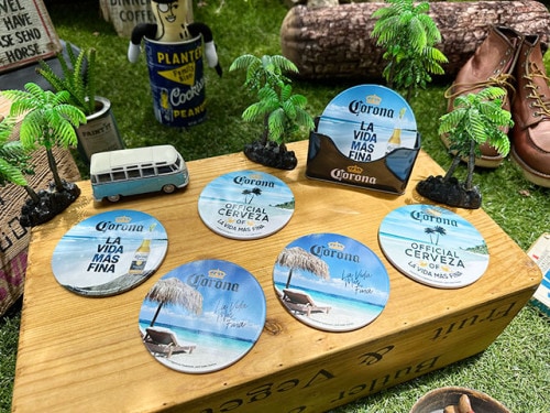 コロナビール　ティンコースター　6枚セット　（ビーチ）|パブグッズ/バーグッズ/お酒関連グッズ