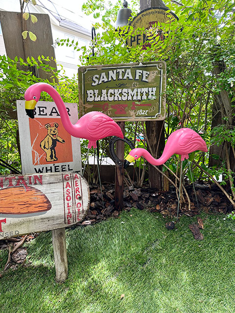 ピンクフラミンゴ ガーデンオーナメント 2体セットの通販・販売