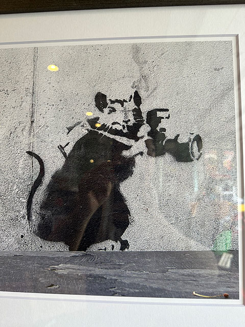 バンクシー アートフレーム （Papa-rat-zzi） 木製額付き 絵画