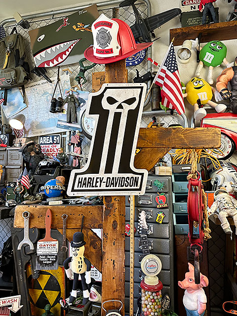 ハーレーダビッドソン エンボスティンサイン （ナンバー1ロゴ/スカル