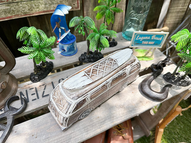 サーフワゴン ウッドオブジェ （ナチュラル） ウッドカービング 木彫り