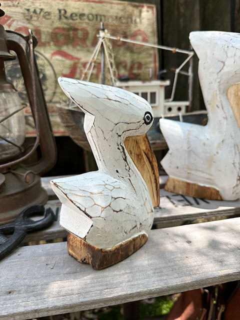 ペリカン 木彫り人形 （Sサイズ） 単品 ウッドカービングの通販・販売
