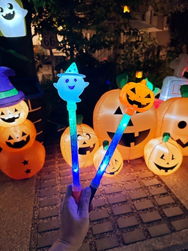 光る！ハロウィンスティック　（2個セット）　電池付き|仮装グッズ/メイク/血のり|ハロウィングッズ